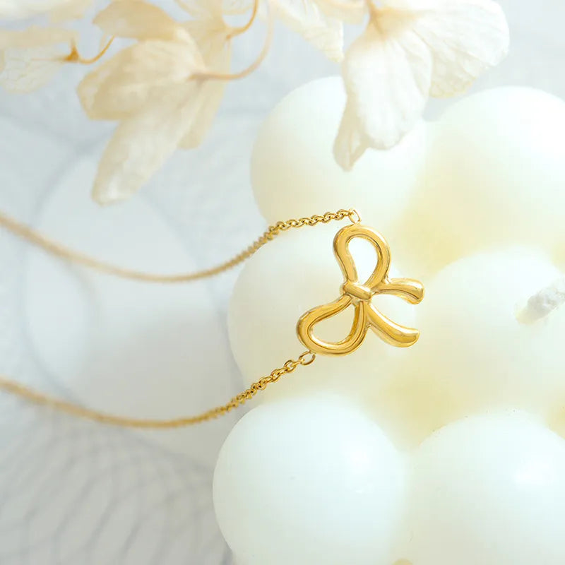 18K Altın Kaplama Kurdele Kolye